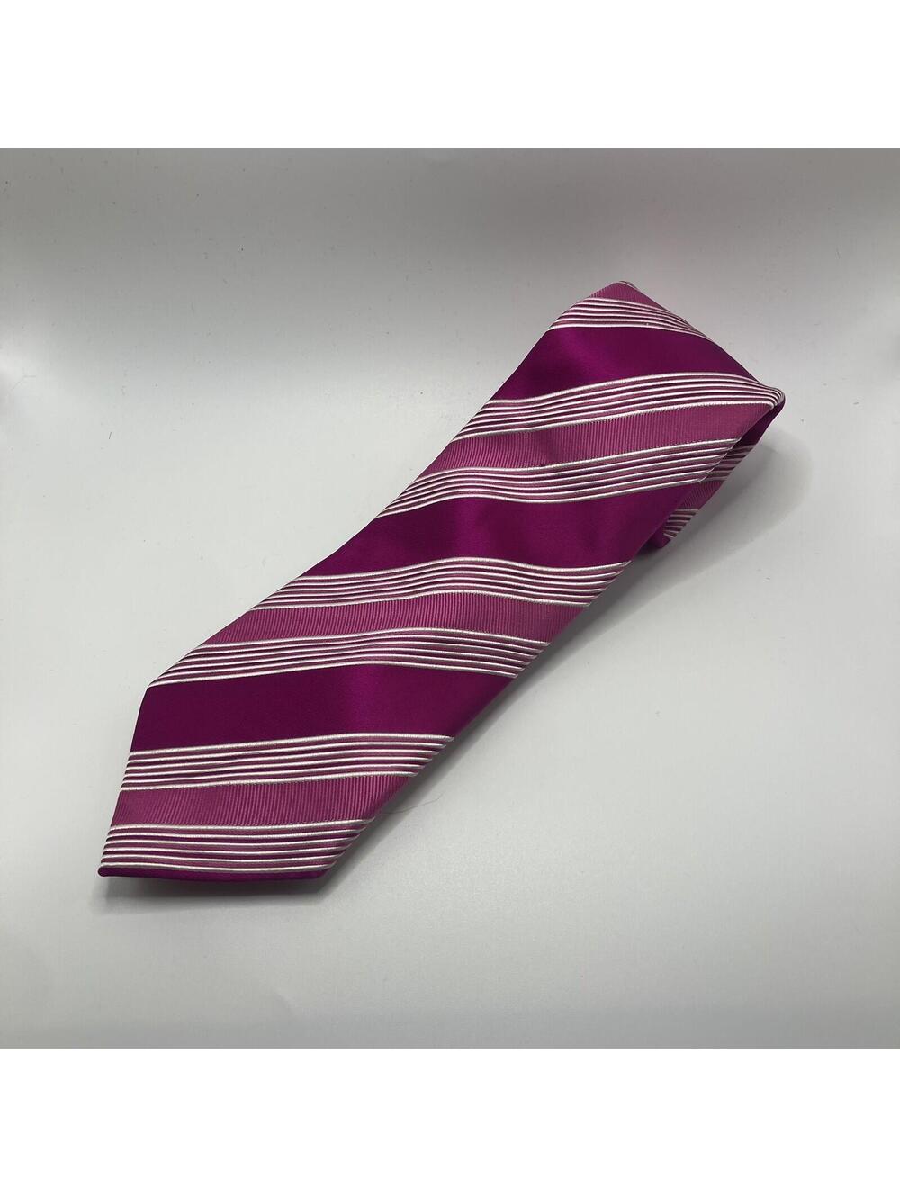 Donald J. Trump Men's 100% Silk Tie Pink Striped (A)